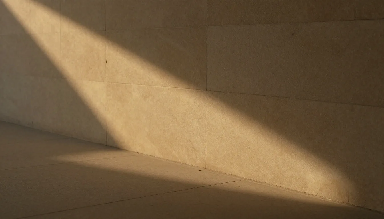 Superficie arquitectónica de hormigón bajo luz vespertina