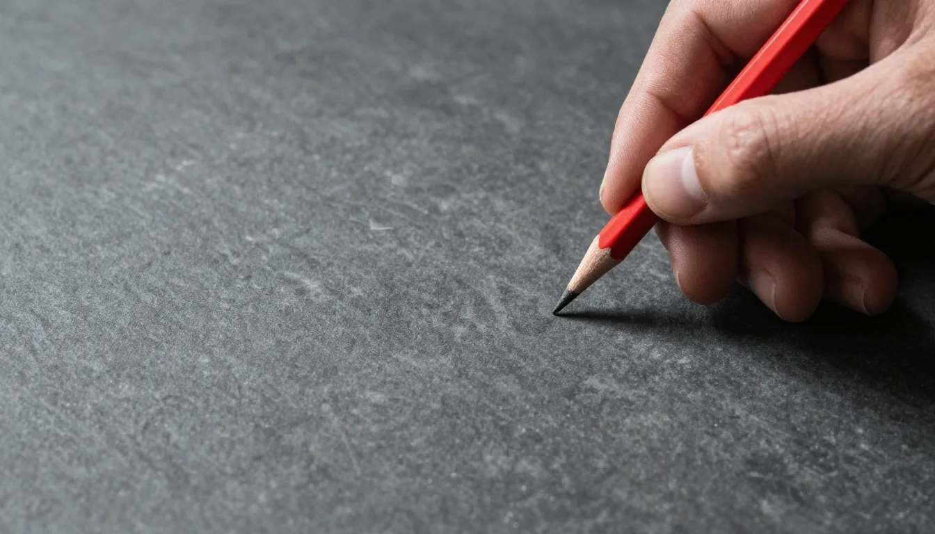 Detalle de análisis sobre escritorio de piedra