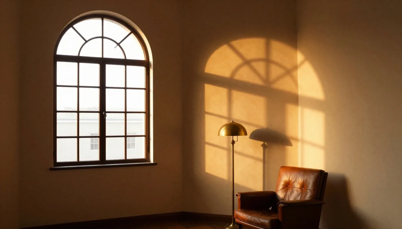Interior del estudio privado de Baskurel a media tarde